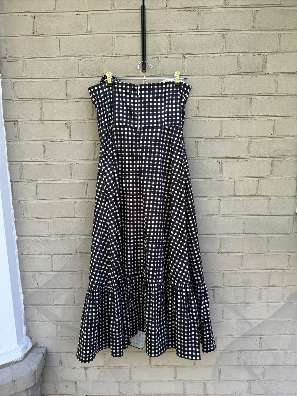 Anthropologie Hutch Strapless Black & White Gingham Midi Dress Size 10 Pockets - Picture 11 of 16